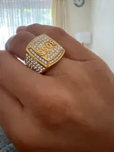 Anello Uomo Iniziale C Anello Quadrato Iniziale Placcato Oro 14KT – Lettera C, Stile Hip Hop, Taglie 8-13 Per Uomo! Gioiello Uomo Taglia Grande - Foto 9