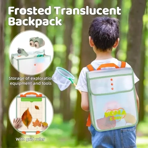 Kids Outdoor Explorer Kit-Bug Catcher Kit with Binoculars, Butterfly Net, catch insects