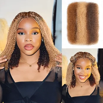 QVR Afro Kinky Bulk Hair No Attachment QVR Afro Curly Bulk Human Hair Rebecca Virgin Remy Dreadlock 50G/Pack Highlight Braids 1