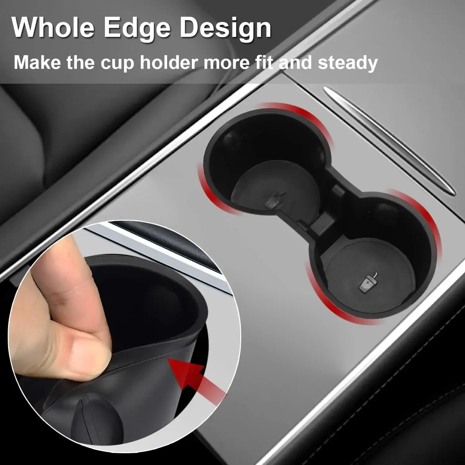 For Tesla Model 3/Y/3 Highland 2024/Y Juniper 2025 Central Control Water Cup Limiter Fixed Drink Holder Car Interior Accessory