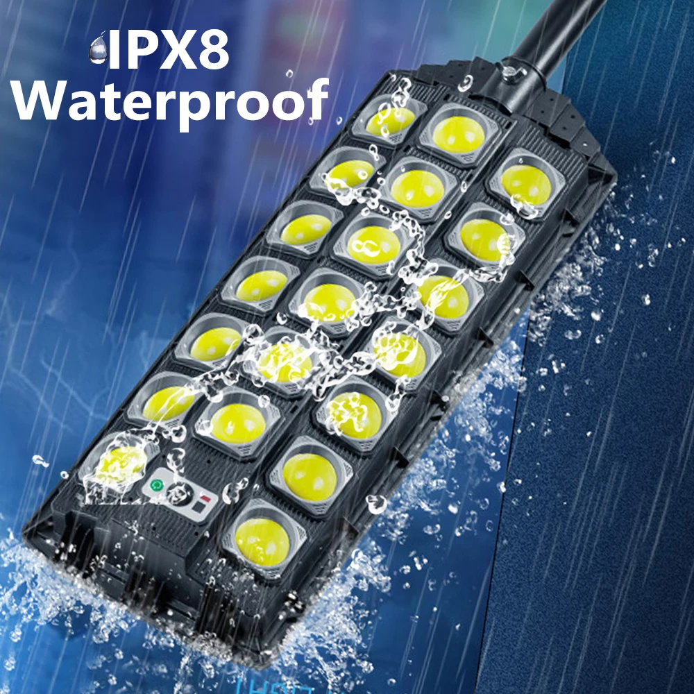 1000000LM Solar Street Lights with Motion Sensor Solar Outdoor LED Lamp IPX8 Waterproof Iron Lantern For Garden Garage led lamp solar garden lights led street lamp