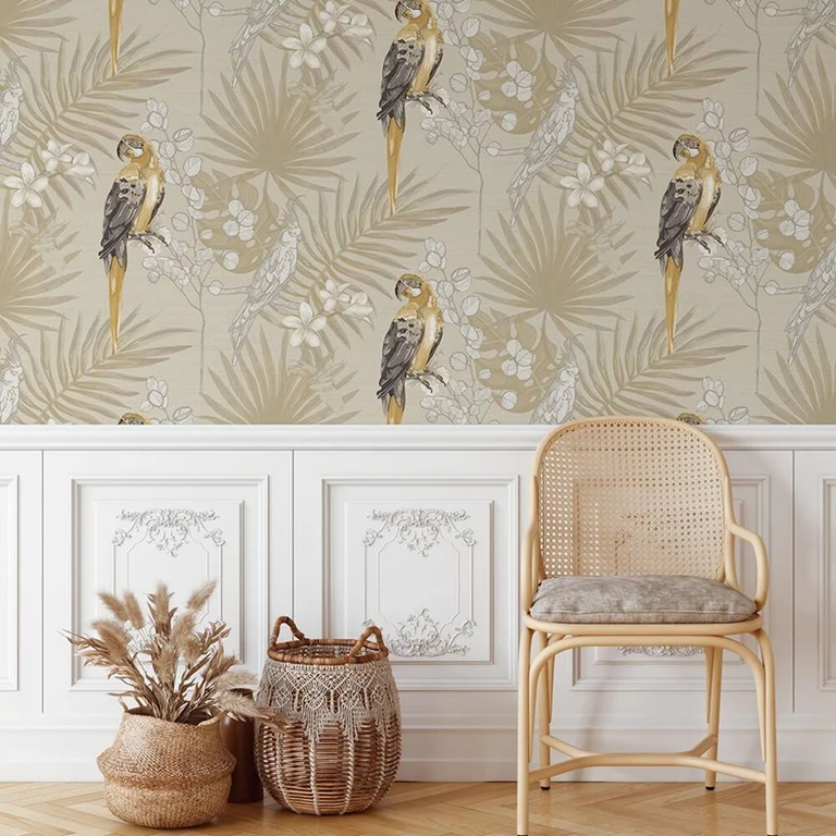 Botanica Tropical Parrot Peel and Stick Wallpaper,