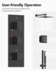 EVERSTEIN Wall Mounted Shower Faucet System Bathroom 12 inch Shower Head with Rough Valve 6 Body Massage Jets & Handheld Spray 3