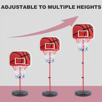 Elevatable Mobile Basketball Stand with Hanging Rebound Board and Leather Ball Toy for Kids Indoor Outdoor Sports Activity 5