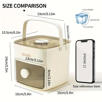 48-compartment Easy Salad Utensils-top Ice Cube Machine - Large Capacity Double-layer Design, Food-grade Plastic Freezer Storage 3