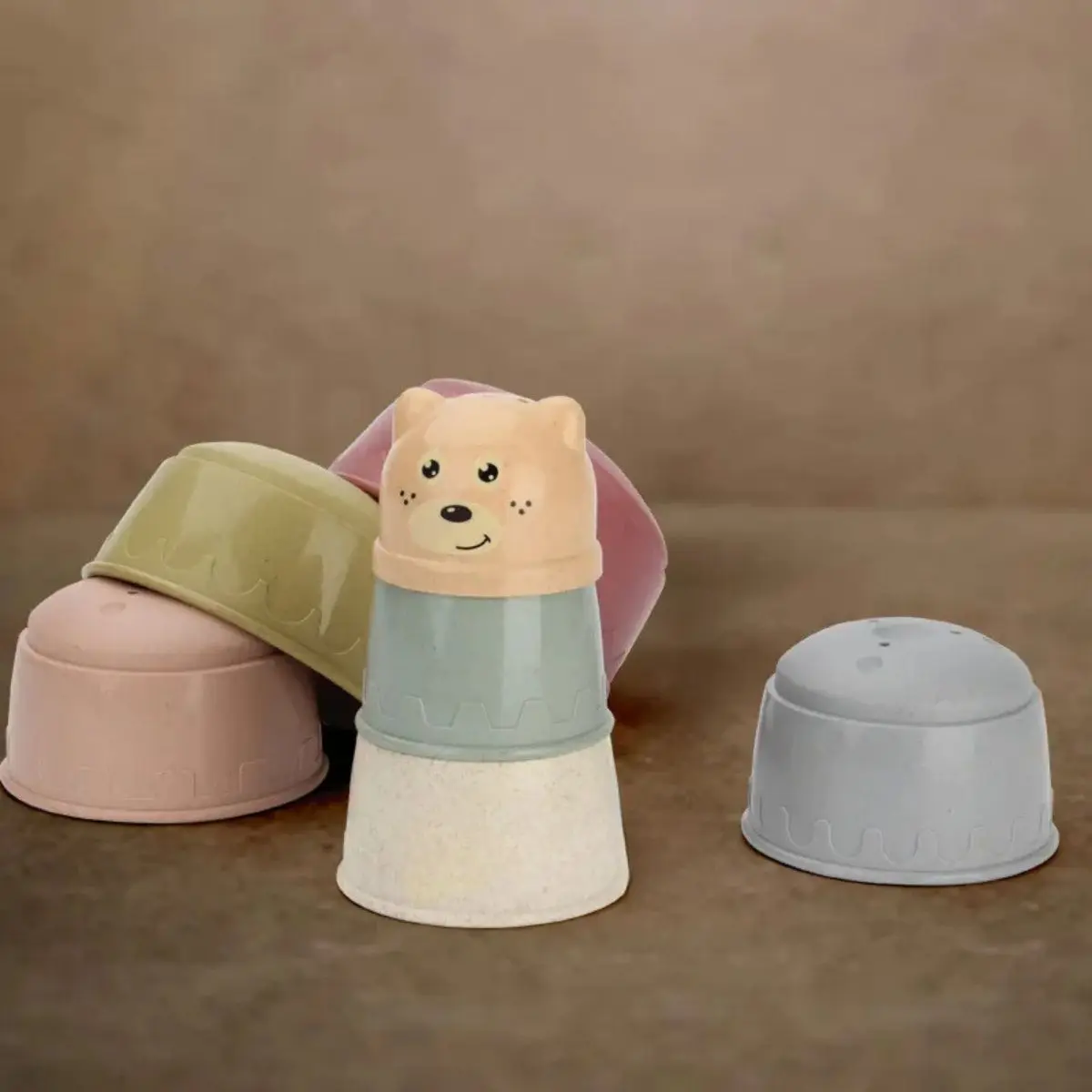Tazas Apilables de Oso Juguete Educativo de 7 Piezas para el Desarrollo Temprano