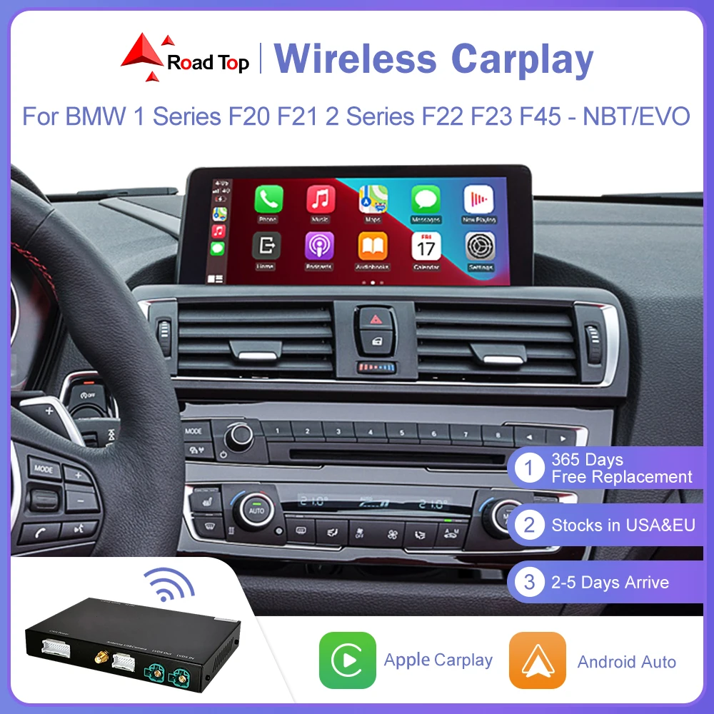 CarPlay inalámbrico para BMW Serie 1 2 F20 F21 F22 F23 F45 2012-2020 NBT EVO con Android Auto Mirror Link AirPlay Car Play