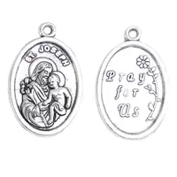 100pcs of St. Joseph with Child Pray For Us Religious Medal Pendant 1