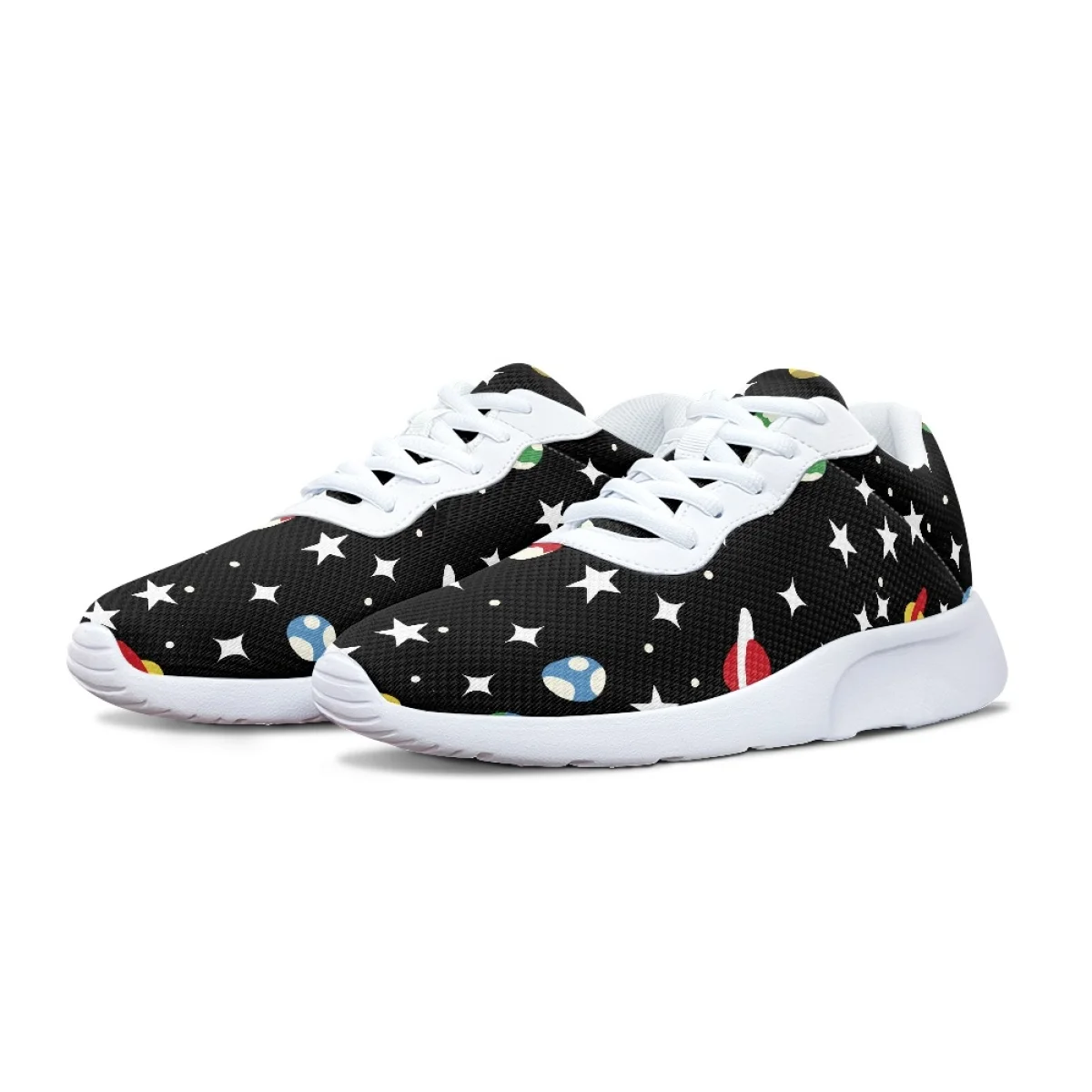 Cartoon Universe Space Pattern Women's Durable Sneaker Wear-resistant Cozy Outdoor Running Shoes Lightweight Breathable Flats