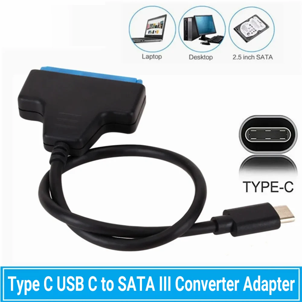 1X konwerter USB typu C do SATA III kabel Adapter do 2.5 "dysku twardego HDD SSD