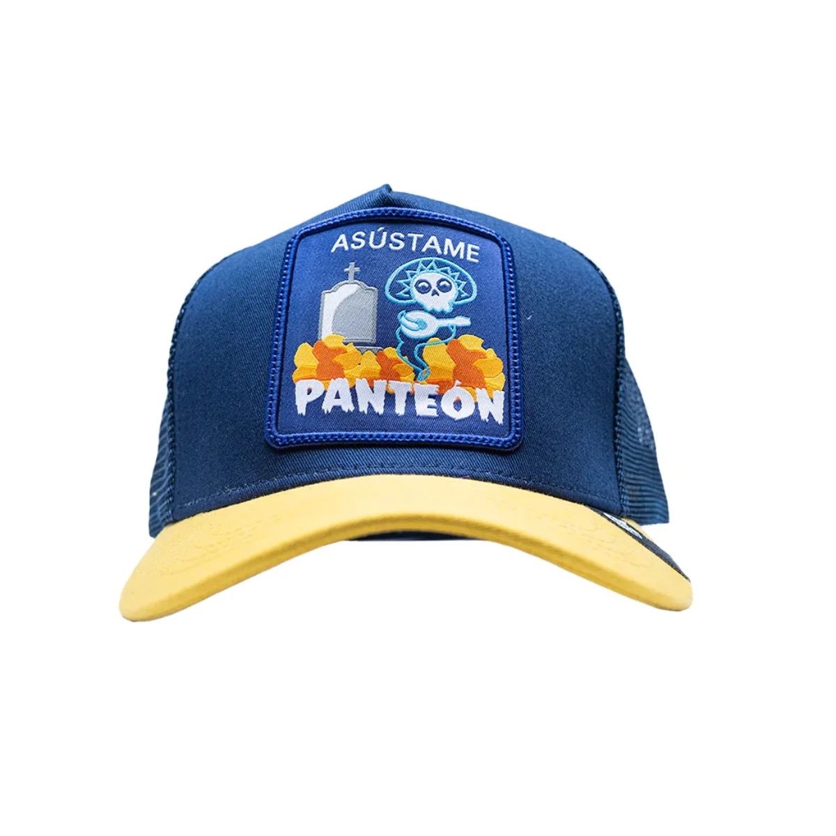Gorra de béisbol curva con malla original Pook Frase Asústame Panteón