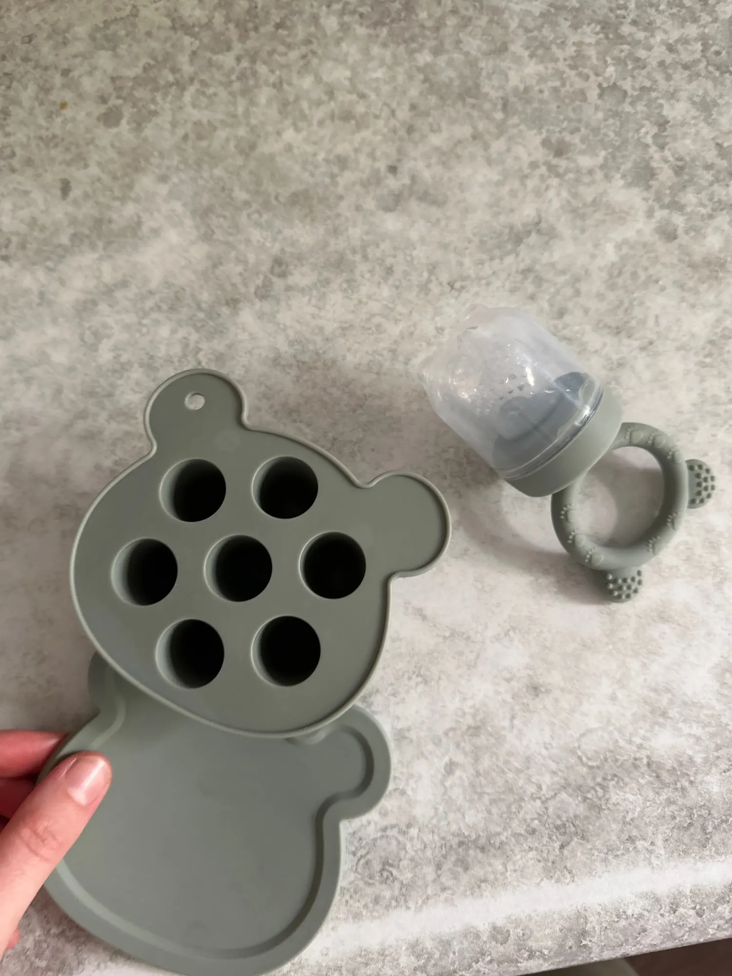 Baby Ice Cream Pops Silicone Mold - Fruit Popsicle Maker and Teething Toy photo review