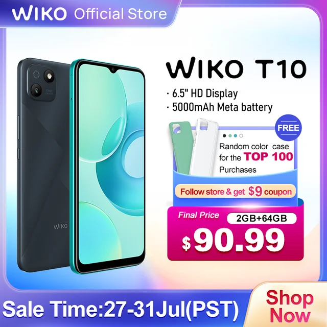 WIKO T10 Smartphone Android 2GB RAM 64GB ROM 5000mAh 6.5 Inch HD+ Display 13 MP Camera Mobile Phones Global Version 2022 1