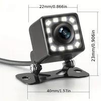 Caméra de recul de voiture grand Angle 12LED, caméra de recul, Vision nocturne, moniteur de stationnement automatique de recul, vidéo HD étanche CCD 2