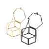 1PC 8*7*4.5cm Tranpartent Geometrical Glass Jewelry Box Hinged Top Lid  with Metal Chain Jewelry Organize Holder Ring Box 3