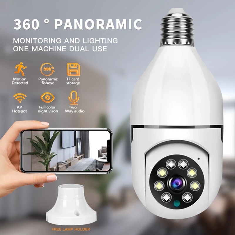 Bulb Surveillance Camera 2.4g Wifi E27 1080p Wireless Security Monitor