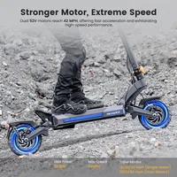 Trottinette électrique Ausom DT2 Pro, 2*1100W, 52V 23.4Ah, pneus 10*3.0 pouces, vitesse maximale 68 km/h, autonomie maximale 115 km, suspension à bras oscillant 3