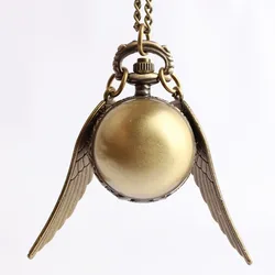 Charming Black Pocket Watch Necklace Pendant - Children's Quartz Timepiece Gift (Brown)