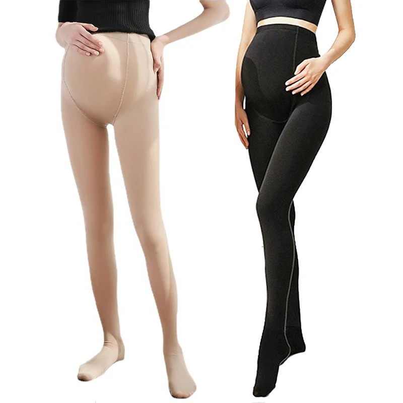 Medias de maternidad de terciopelo 120D para mujeres embarazadas