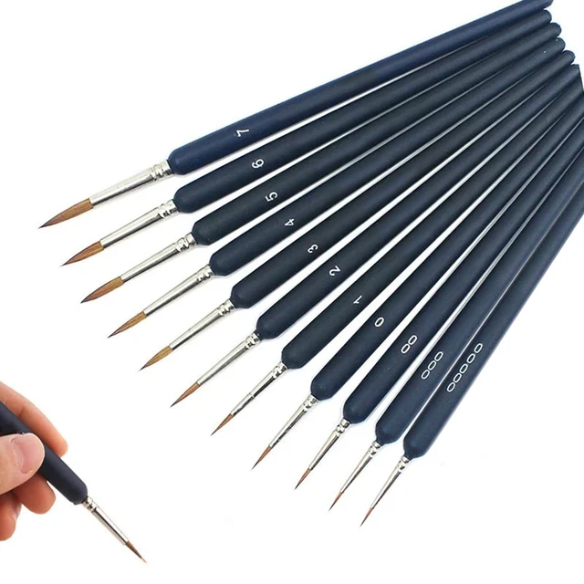 11pcs Detail Paint Brushes Nylon Miniature Painting Brush(0000#-7