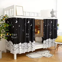 Rideau de lit 1 chambre - occultant, motif étoiles, séparateur de pièce, tissu léger, idéal pour les familles et les dortoirs 4