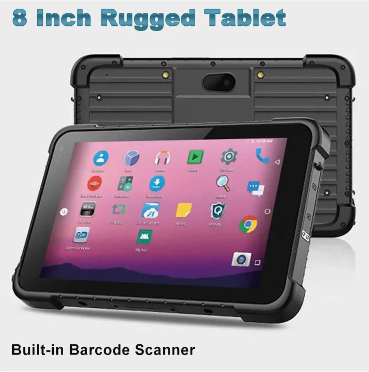 

Android 10 8" Rugged Tablet 4GB RAM 64GB ROM NFC 4G Lte Qualcomm Industrial Waterproof Tablet IP67 Wifi GPS 2D Barcode Scanner