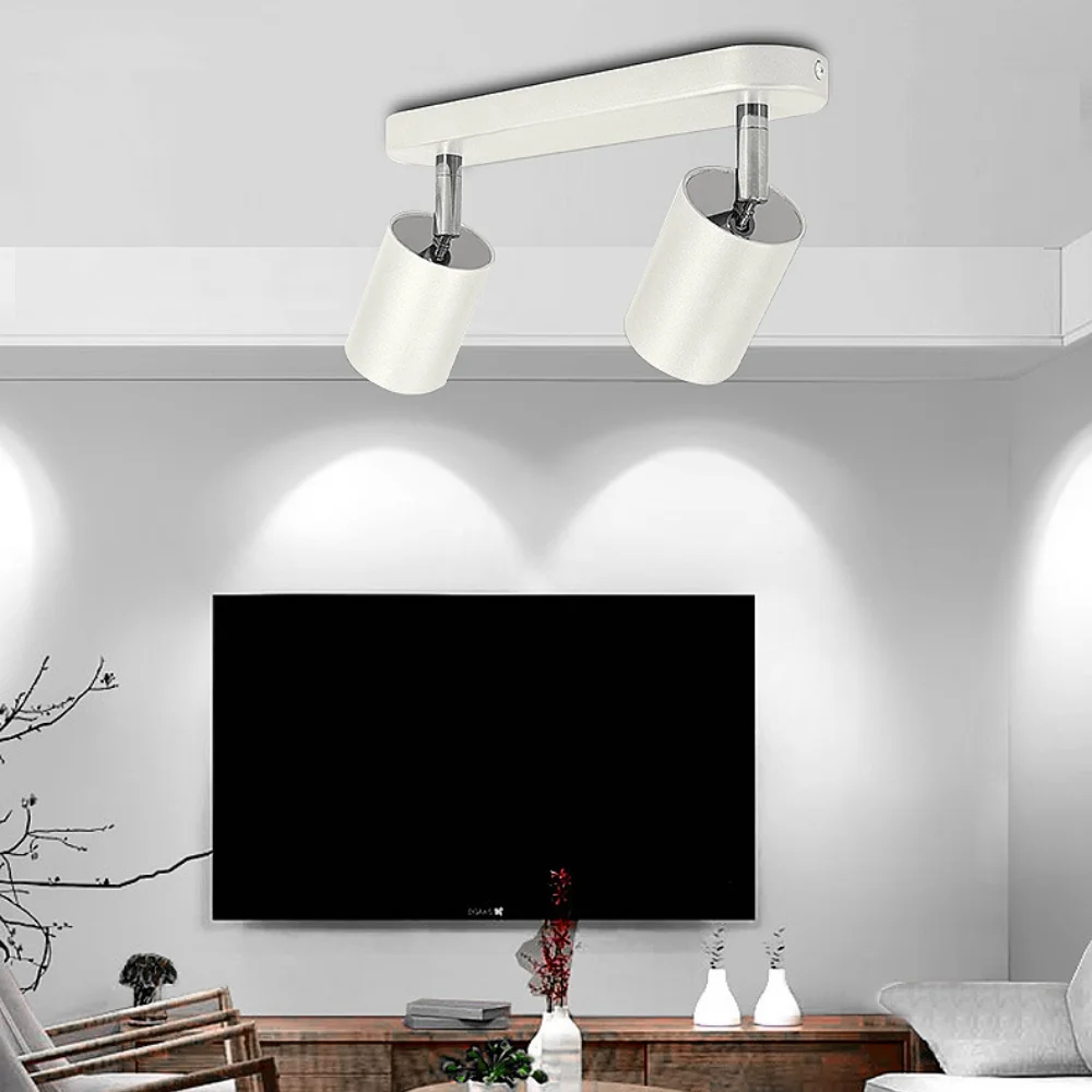 LED Ceiling Light GU10 Replaceable Bulb Directional Three-head Ceiling Spotlight for Living Room Surface Mount Spotlight