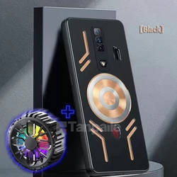 Magnetic Cooling Shockproof Phone Case with Copper Heat Dissipation and Metal Back Cover for Red Magic 7S Pro (Case and Fan)