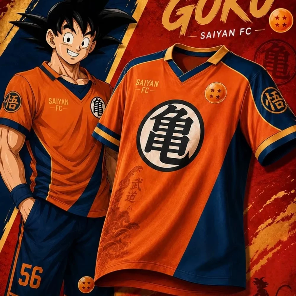 2026 Neues Heißes Anime-Special Dragon Ball Goku FC Poloshirt für Herren/Kinder, Business-Kurzarm-T-Shirt, Übergroßes Atmungsaktives Jersey