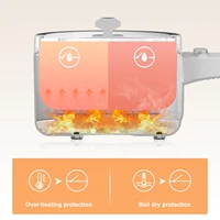 Hot Pot Electric, 2L Rapid Ramen Cooker for Dorm, Electric Pot for Cooking with Veggie Egg Steamer, Portable Nonstick Frying Pan 2