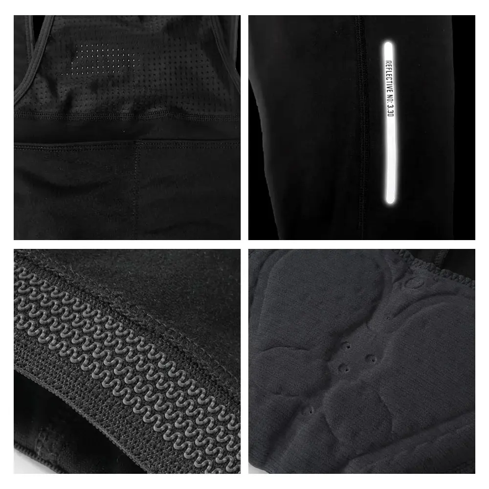 RION Cycling Bib Pants Men Thermal Fleece Padded Bicycle Tights MTB Mountain Bike Trousers Pockets Windproof DOLOMITI 6H cycling pants cycling bib pants