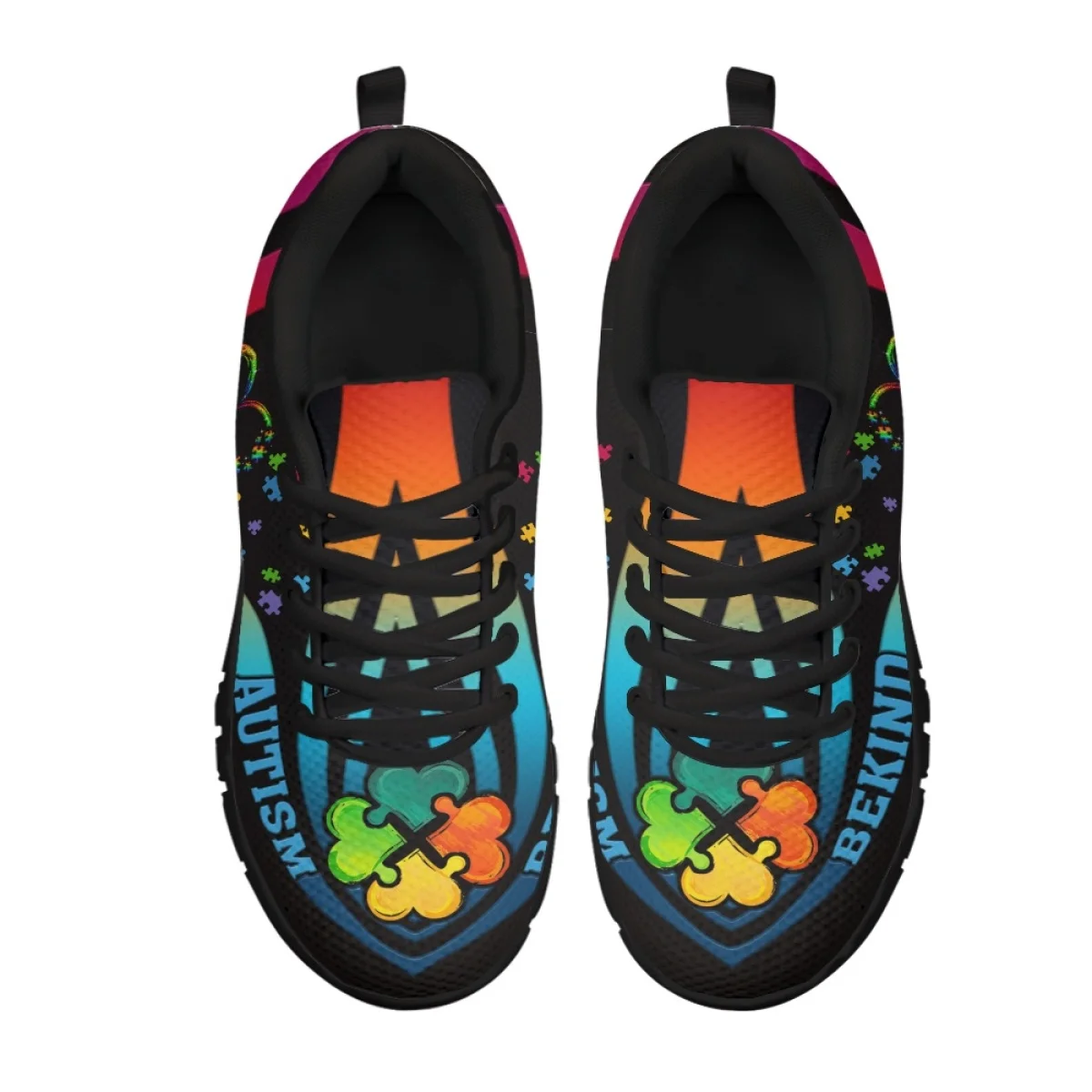 INSTANTARTS 2023 Trend Sneakers Autism Cancer Awareness Love Heart Design Women Breathable Flat Shoes Outdoor Comfort Sport Shoe