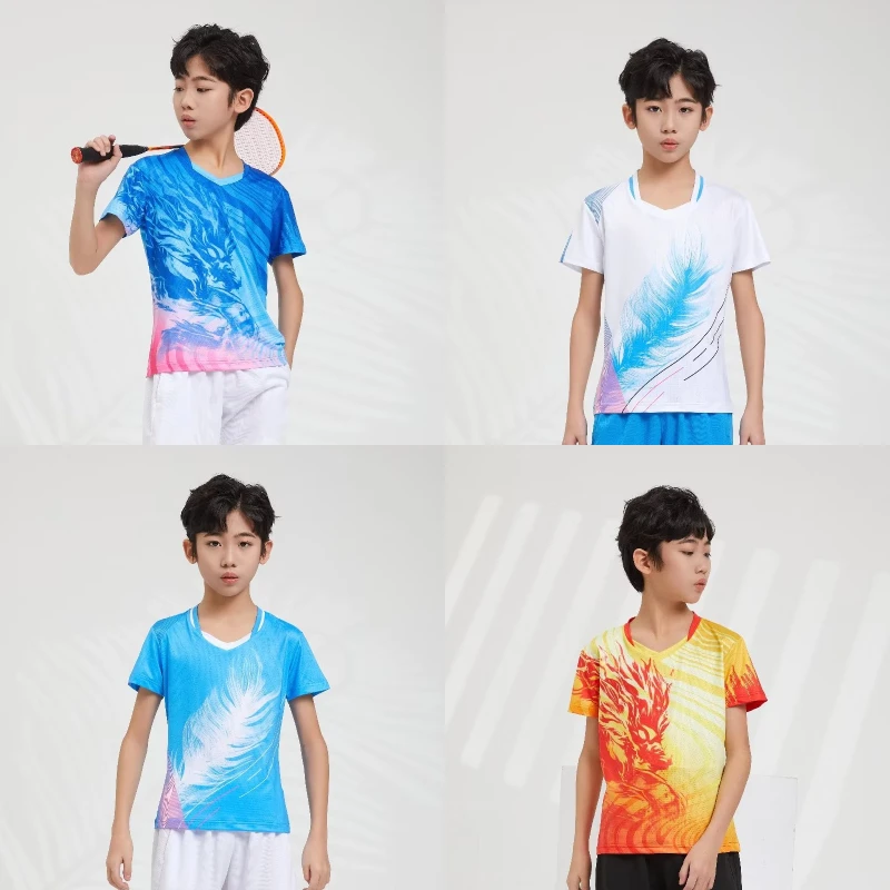 Unisex Tennis Shirt Men Women Kid Running Badminton Sportwear Breathable Comfortable Fashion