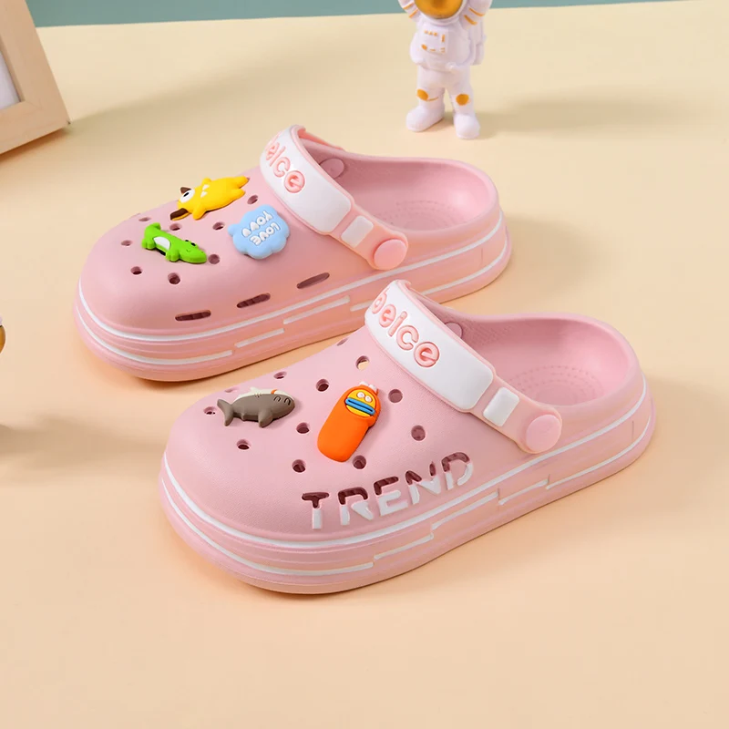 Kids Sandals Boys Girls Adorable Clogs Garden Shoes With Charms Comfortable Lightweight Hollow Out Non-slip Sandals For Kids Children kids shoes children sandals kids sandals