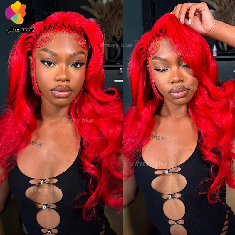 NEW Red Sapphire Front Lace Wig 18” Amazon.com : Loyom Red Lace Front Wigs Human Hair Pre  main image 2