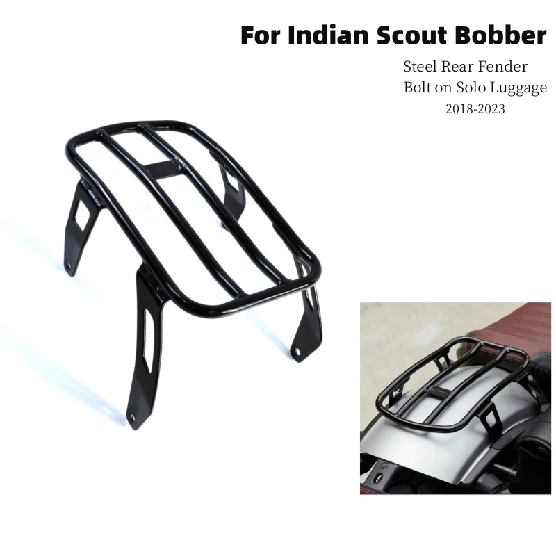2018-2023 Per Indian Scout Bobber Steel Parafango Posteriore Bolt On Solo Portapacchi Accessori Moto Bobber Nero