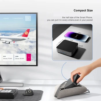 Gaming Mini PC Windows 11 Pro Intel Core i9 8950HK 16GB DDR4 1TB SSD WiFi6 M.2 UHD Graphics 1000Mbps Portable Mini PC Desktop 3