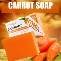 Lightening Carrot Soap for Skin Handmade Natural Bar Soap for Face and Body Whitening Oil Control Brightens Skin Shrink Pore 1