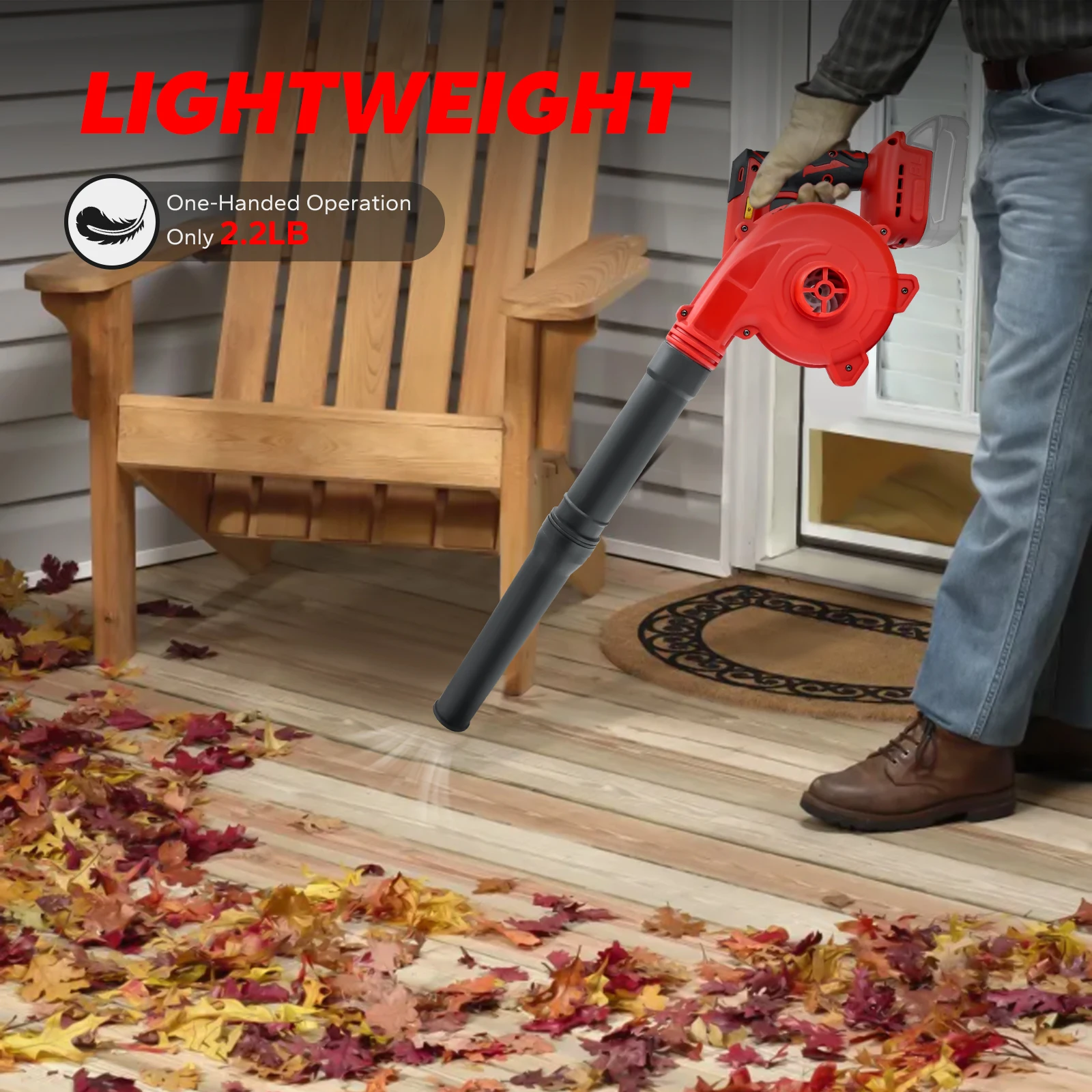 Cordless Leaf Blower Brushless Electric Air Blower 6 Speed Up to 180MPH Blower Vacuum Cleaner for Milwaukee Battery (No Battery) 5