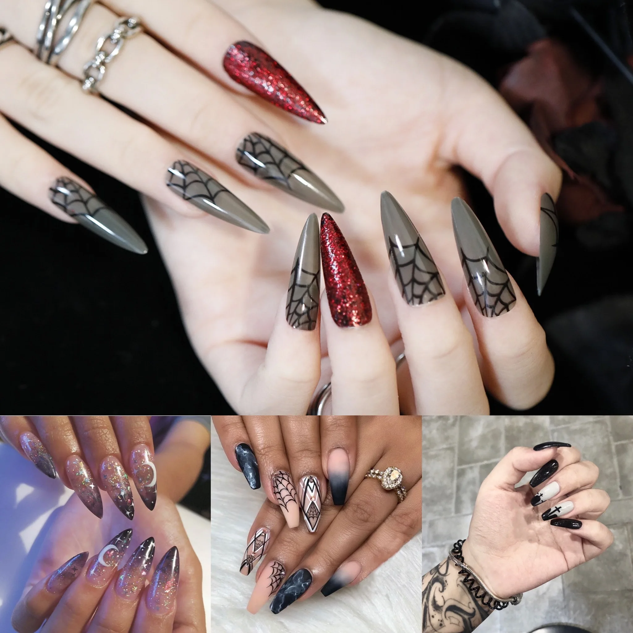 Detalle 39+ imagen diseños de uñas acrilicas goticas 