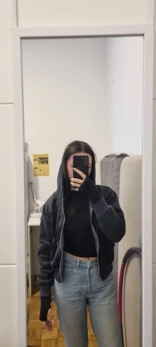 Y2 K Oversized Zip Hoodie Women Crop Top Autumn Winter Cozy photo review
