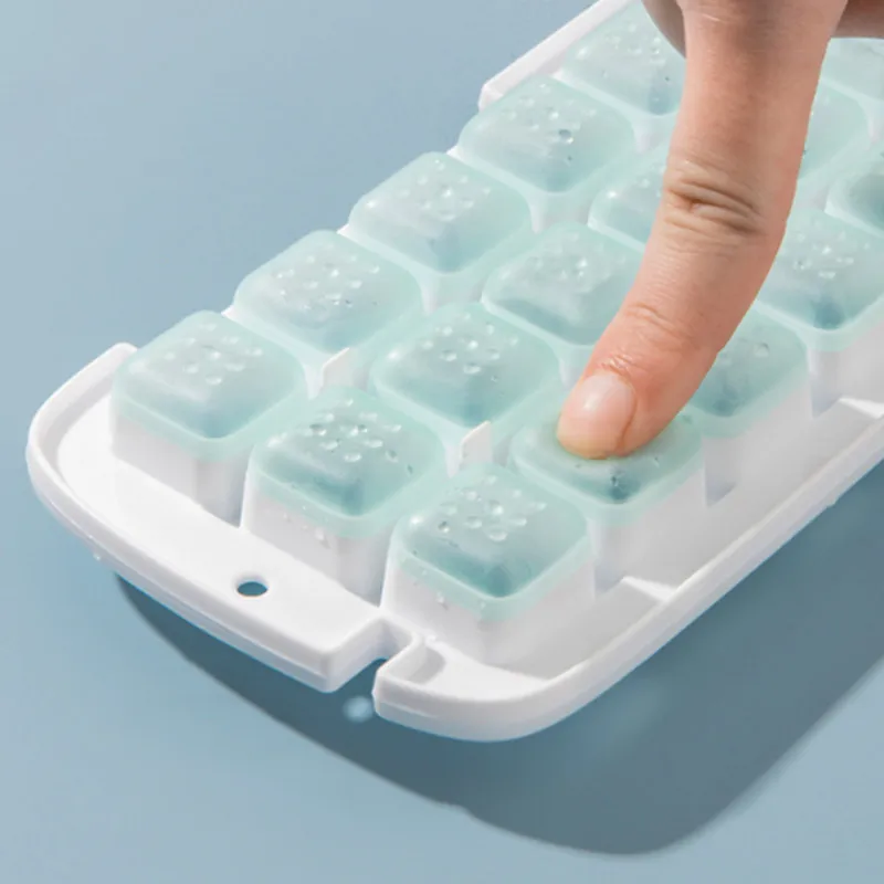 1PC Portable Silicone Ice Mold And Storage 2In1 Cube Tray Making Mould Box Set Maker Bar Kitchen Barware Accessory Utensil Home