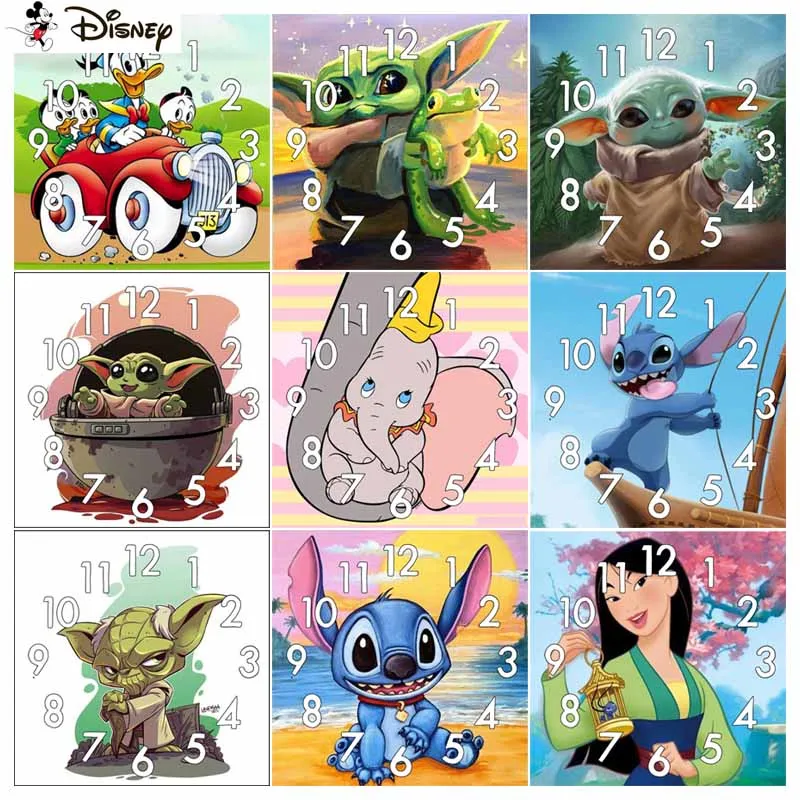 Disney Diy 5D Diamond Painting "Cartoon Character Clock Face" Punto Croce Quadrato Rotondo Diamante Ricamo Lavoro Manuale Strass Art
