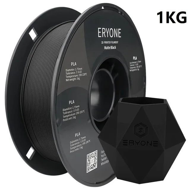 ERYONE Clearance Promotion TPU PLA PLA+ Silk Rainbow Ultra Silk 3D Printing Filament 1KG/0.5KG For FDM 3D Printer Fast Shipping Matte Black