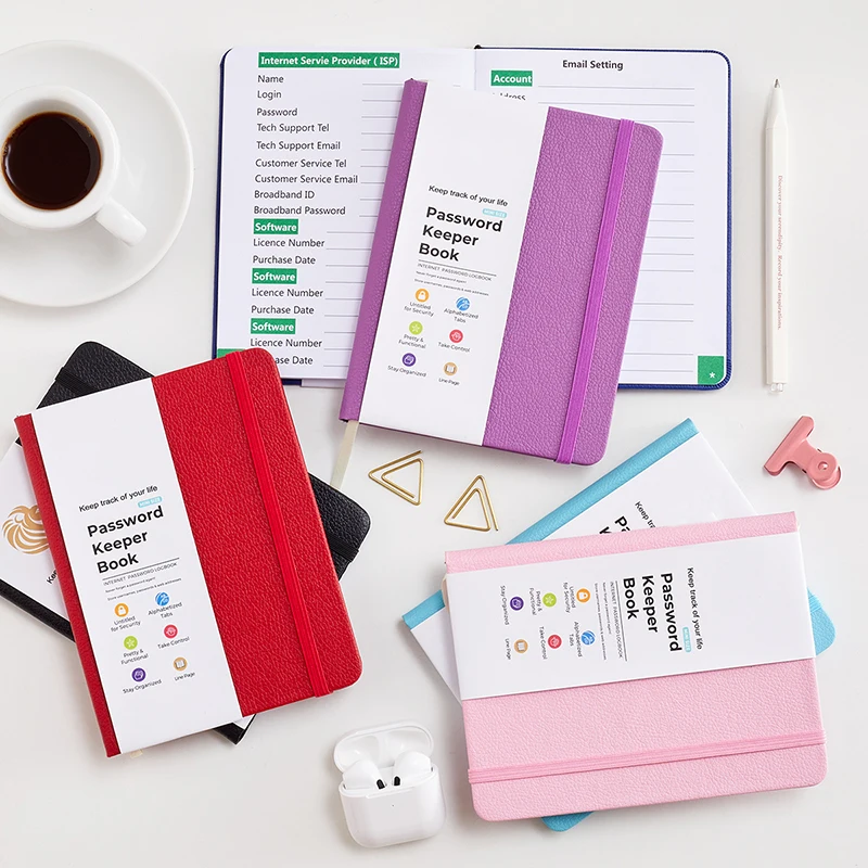Hardcover Password Book For Internet Website Address Login-Small Password Keeper Organizer Notebook For Office&Woman,Seniors 5