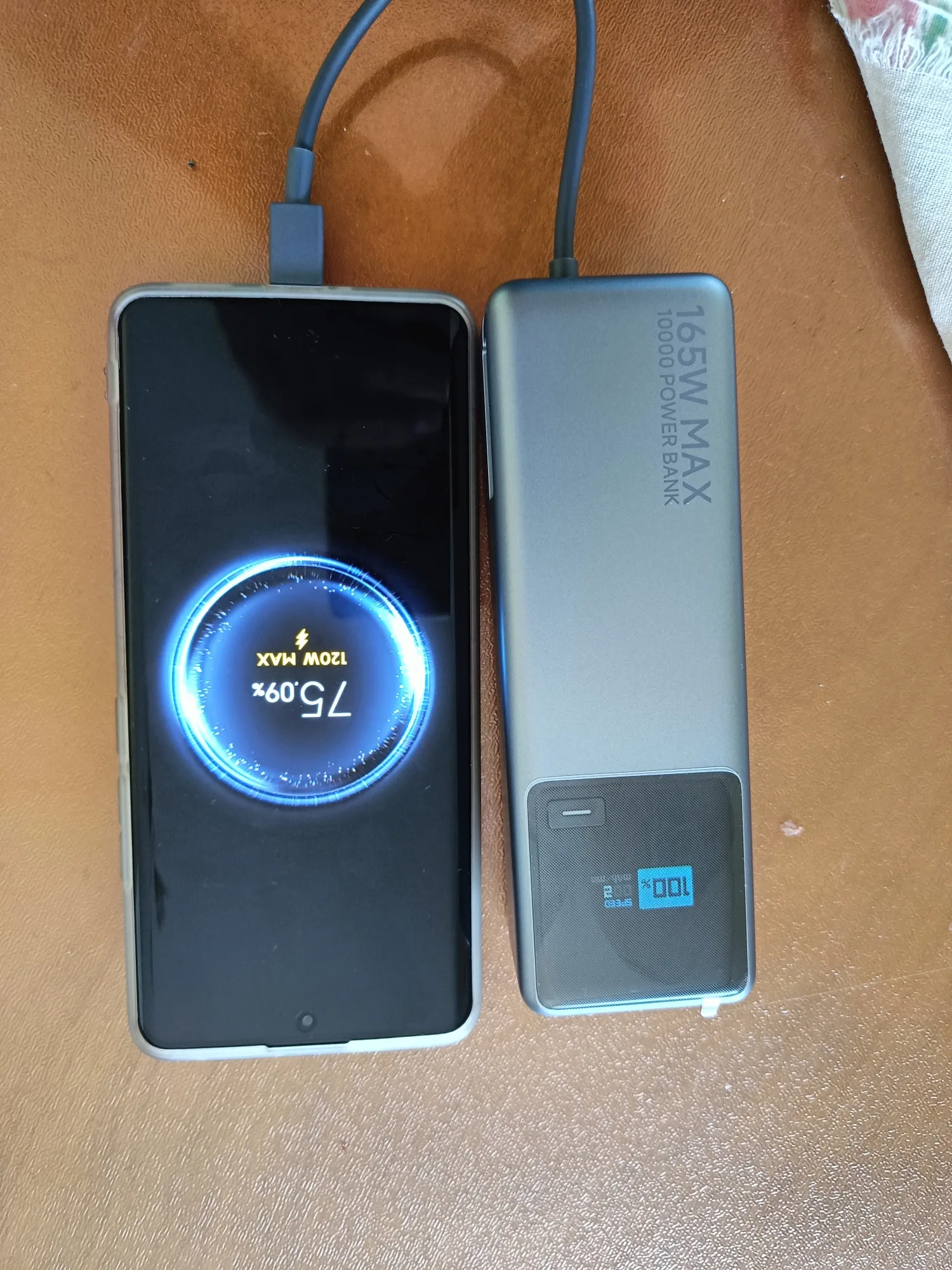 Xiaomi 165W Power Bank 10000 PB1165MI Integrated USB C Cable LED