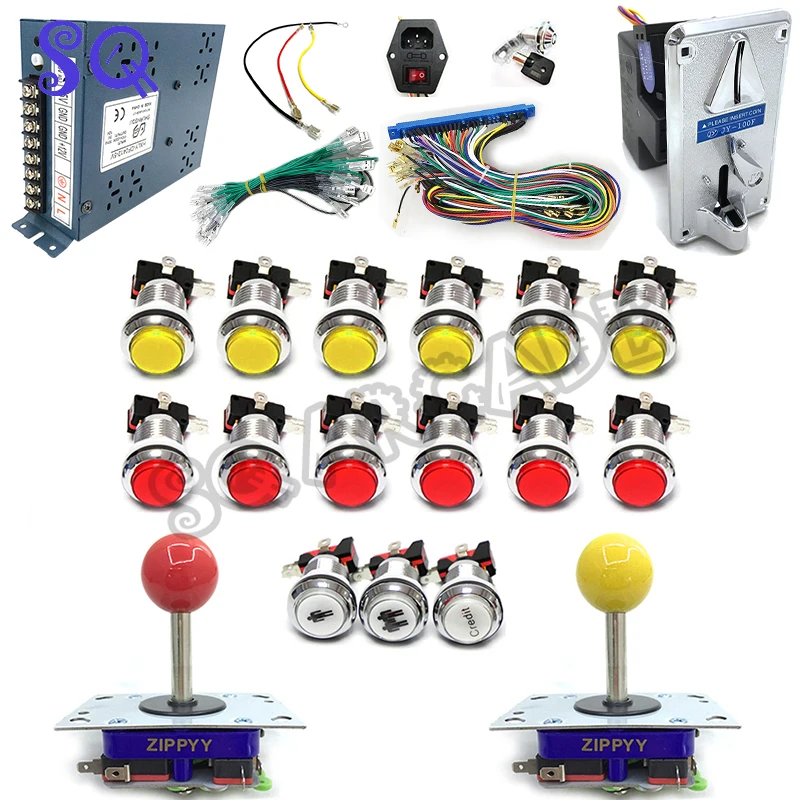 Pandora Game Box Arcade DIY Kit With Zippy Joystick Arcade Jamma Cable Coin Acceptor for Arcade Cabinet new arcade pandora game jamma cabinet kit led push button zippy joystick for arcade game console mame micro switch 4 8mm cable