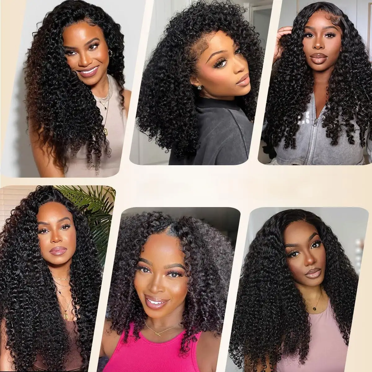 Extension per Capelli Ricci Birmani # Capelli Umani Vergini Brasiliani 1B Nero Naturale 14 Pollici per Donne di Colore - immagine 5