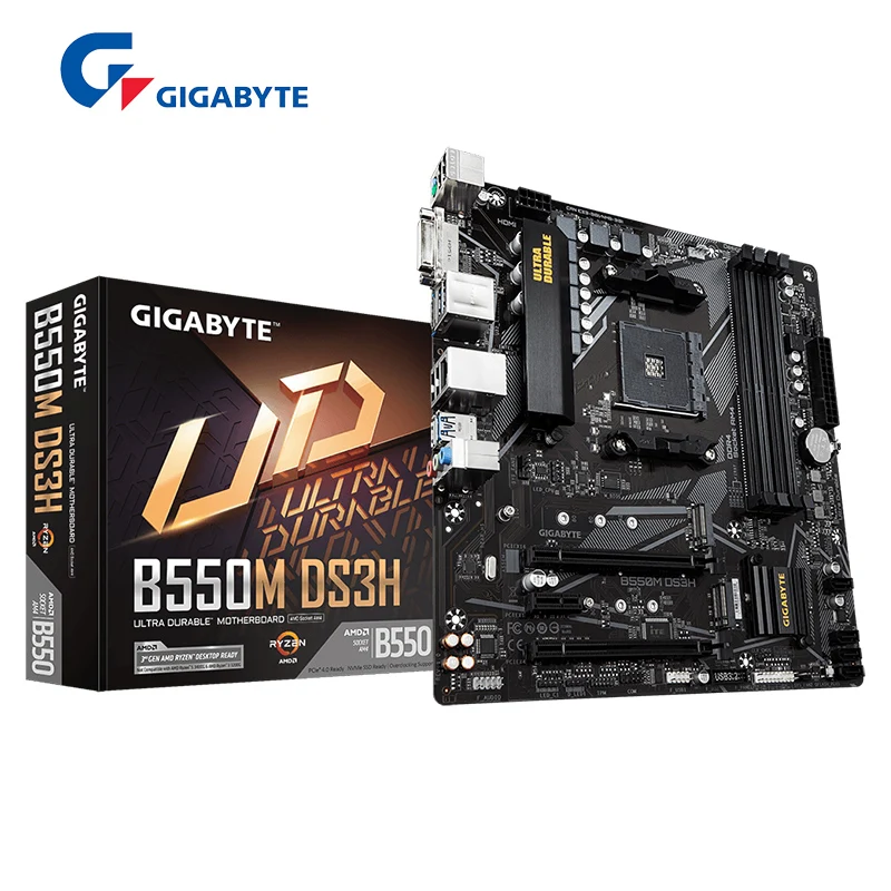 AMD Ryzen 7 R7 5700G CPU + GA B550M DS3H 마더보드 + Kingston FURY Beast DDR4 32G (16G * 2) 3200 MHz RGB RAMs Suit, 소켓 AM