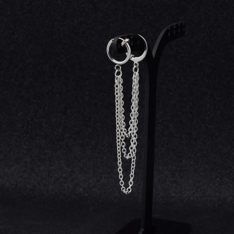 Kpop punk tassel chain earrings for men women stainless steel metal bar pendant geometric drop earrings party hip hop jewelry dangle earrings drop earrings pendant earrings crystal tassel earrings geometric earrings